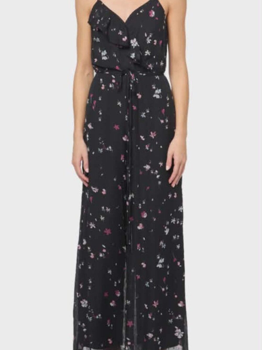 Maison Tara Women's Ruffle Front Jumpsuit